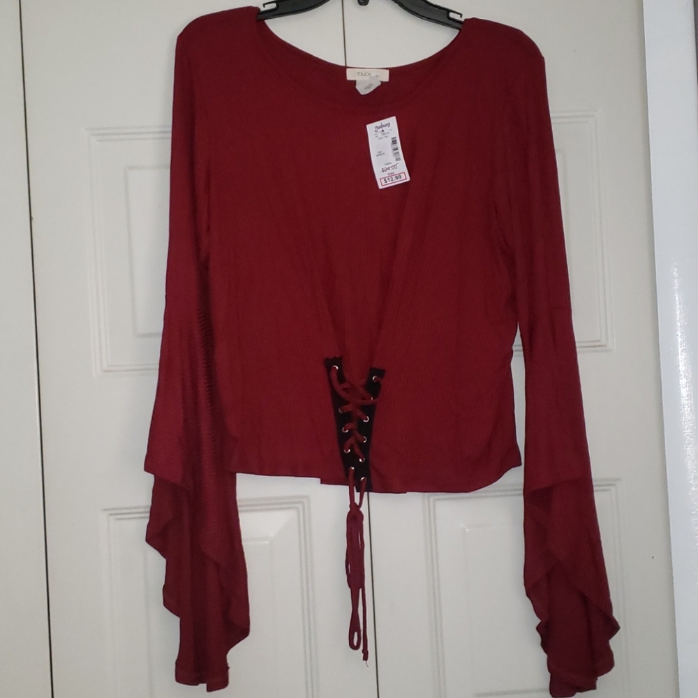 Bell sleeve corset top